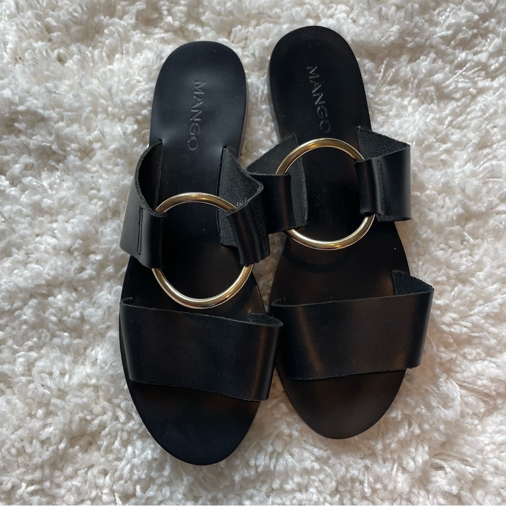 MANGO leather sandals